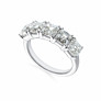 3 4/9 ct. tw. Asscher 5 Stones Band in 14k White Gold - Detail View