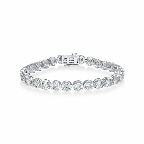 12 ct. tw. Round Lab Grown Diamond Tennis Bracelet in 14k White Gold - View 2