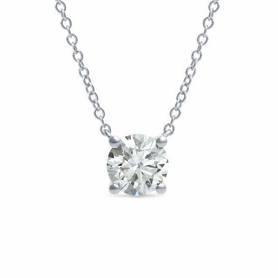 1 ct. tw. Round Solitaire Pendant in 14k White Gold - View 2