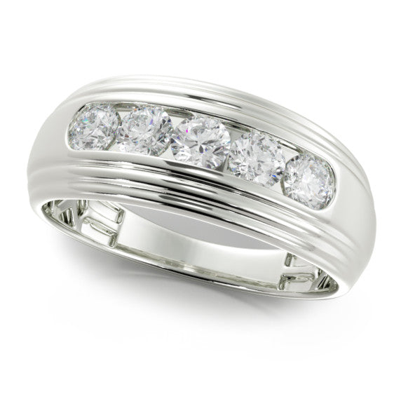 ½ ct. tw. 5 Stone Men’s Diamond Band - View 2