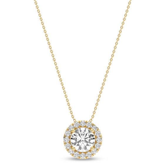 1/2 ct. tw. Stellar Round Halo Pendant - Detail View