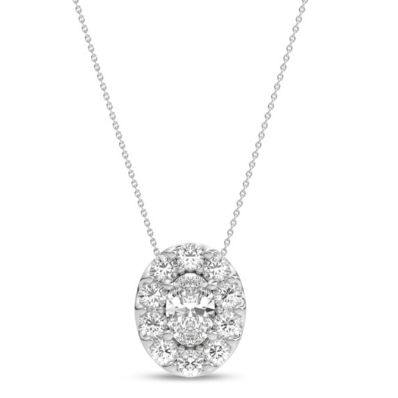 1 ct. tw. Stellar Oval Halo Pendant - Detail View