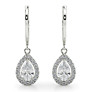 1 ct. tw. Pear Halo Leverback Earrings - Side View