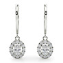 5/8 ct. tw. Oval Halo Leverback Earrings - Side View