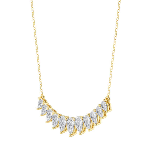 Pear Graduated Center Fashion Necklace - Detail View