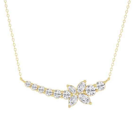 Marquise Curved Butterfly Fashion Necklace - Main View