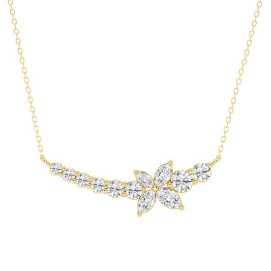Marquise Curved Butterfly Fashion Necklace - Main View