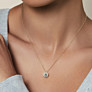 Classic Round Halo Pendant - Side View