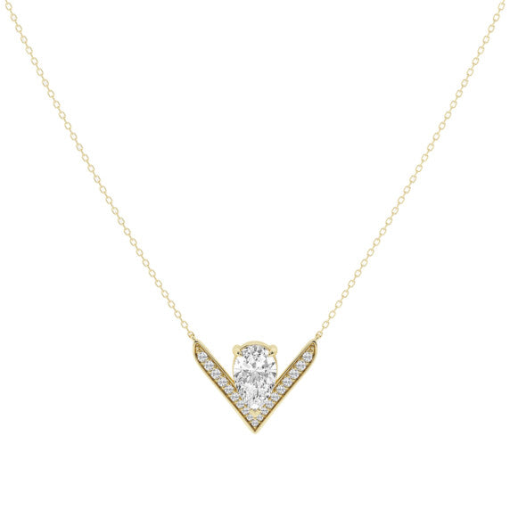 Pear Pave Chevron Fashion Pendant - View 2