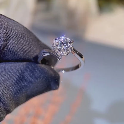 1 ct “Promise” 925 Sterling Silver Snowflake Moissanite Ring