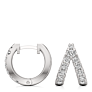 Round Diamond Double Hoop Earrings - Side View