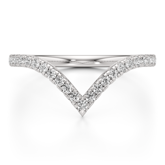 1/4 - 1 ct. Round Chevron Band - View 2