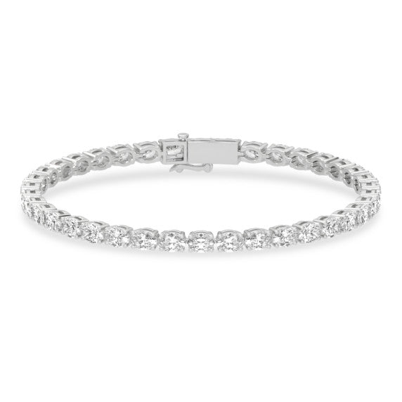 7 1/2 ct. tw. East-West Oval Tennis Bracelet - Side View