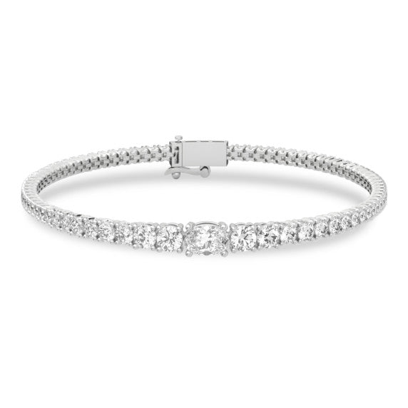 5 ct. tw. Oval-Centered Graduating Tennis Bracelet - View 2