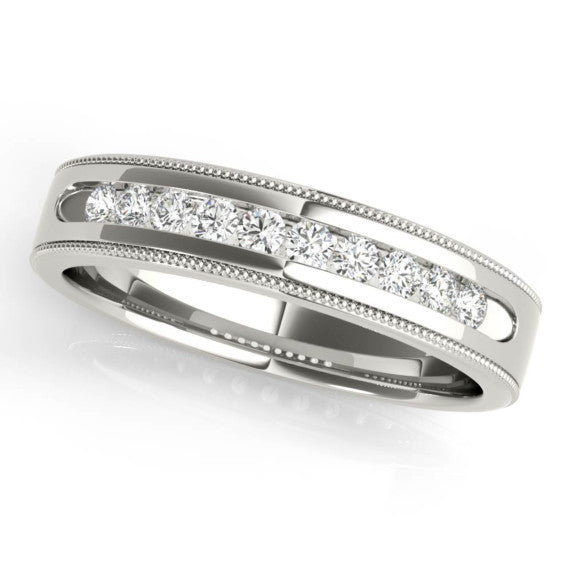 Orion Men's Diamond Band - Side View