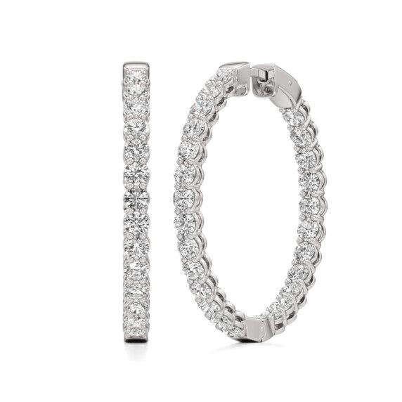 4 ct.tw. Hoop Earring in 14k White Gold - Main View