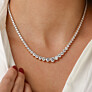 13 ct. tw. Graduated Riviera Tennis Necklace - Detail View