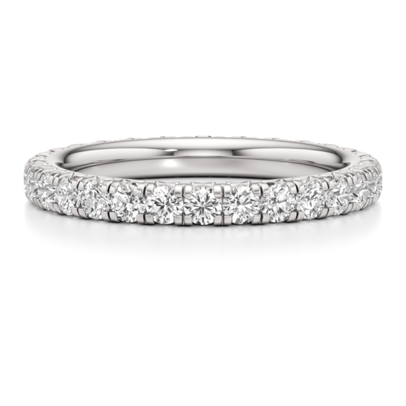 1 - 3 ct. Round French Pave Eternity Band - View 2