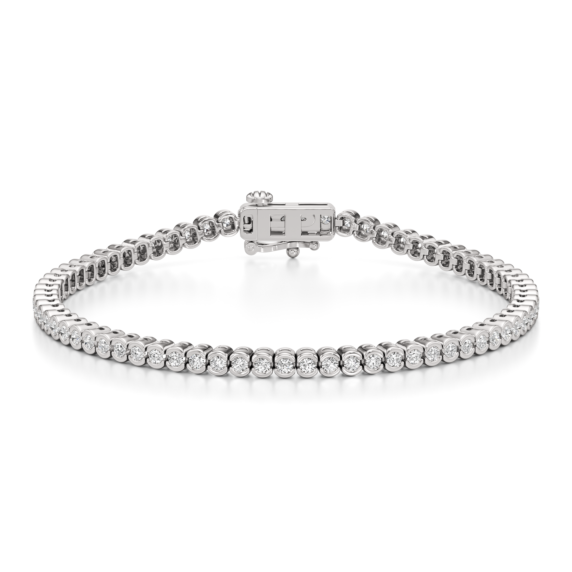 2 - 7 ct. Half Bezel Tennis Bracelet - Side View