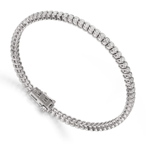 2 - 7 ct. Half Bezel Tennis Bracelet - Detail View