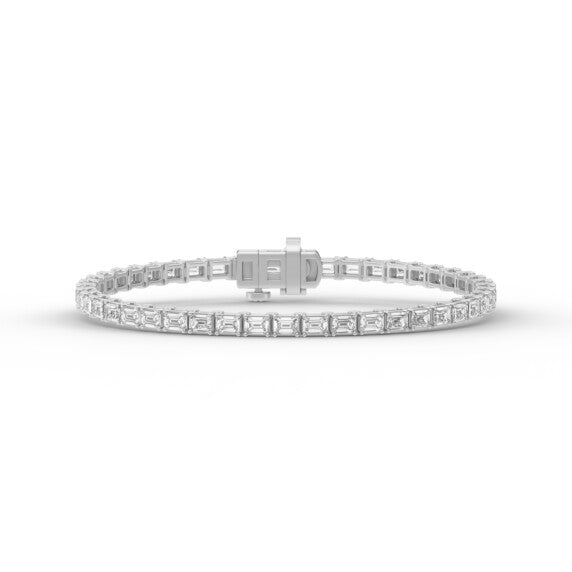 5 ct. tw. East-West Emerald Tennis Bracelet - Side View