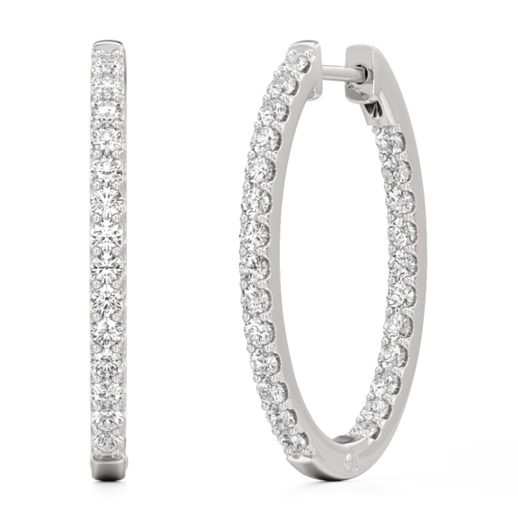 1 - 5 ct. Minimalist Oval Hoops - Main View