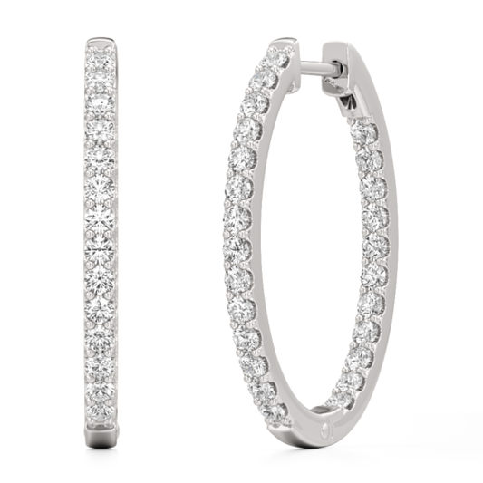 1 - 5 ct. Minimalist Oval Hoops - Main View