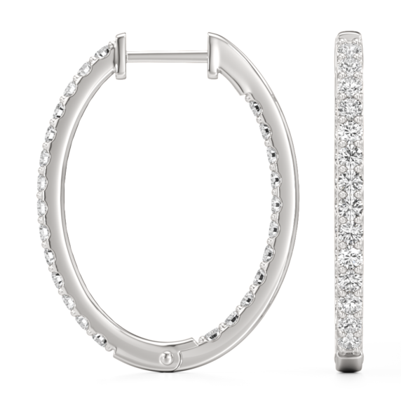 1 - 5 ct. Minimalist Oval Hoops - Detail View