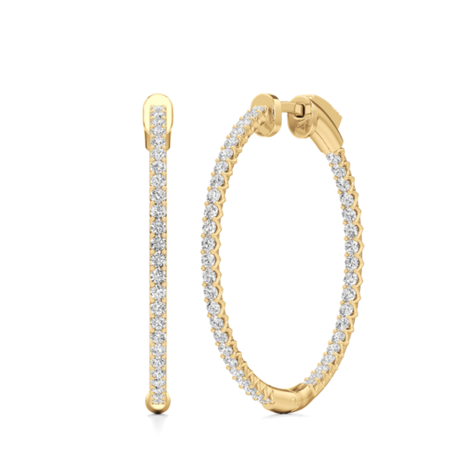 1 - 5 ct. Minimalist V Edge Inside Out Hoops - Main View