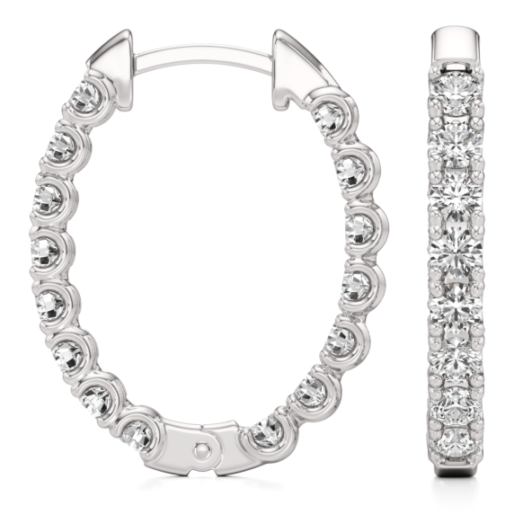 Inside Out Oval Hoops - Detail View